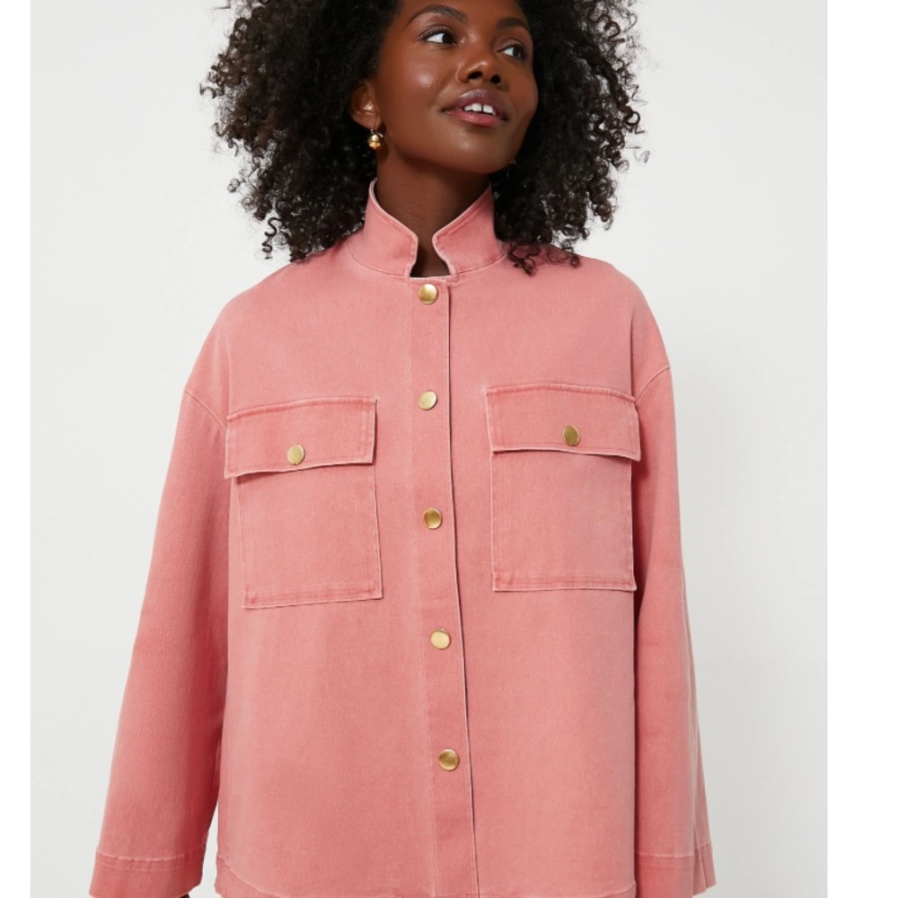 Nantucket Red Stretch Twill Marant Shirt Jacket Large